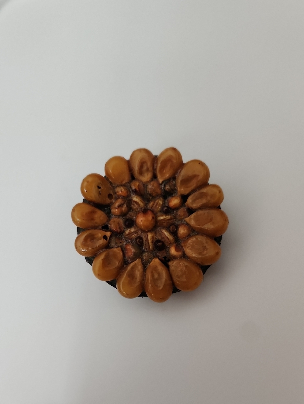 Handcrafted Brown Floral Brooch Pin
